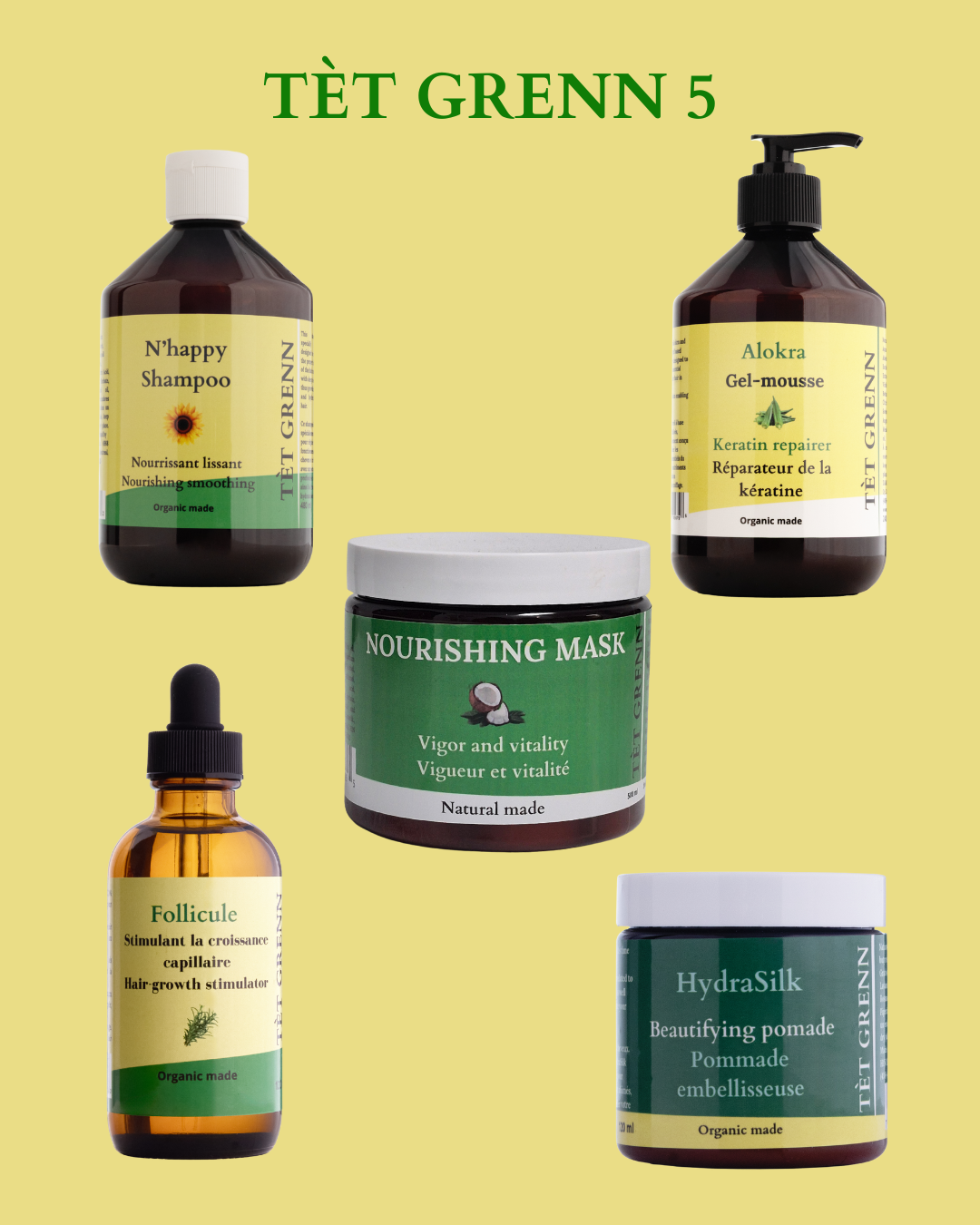 Gamme complète TÈT GRENN- Beauté & Bien-être Capillaire Naturel